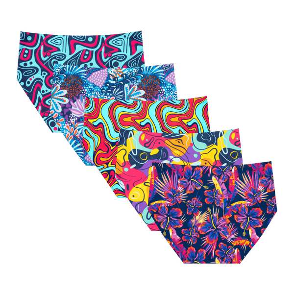 Island Time Bundle - Ladies Seamless Full Briefs 5 Pack back
