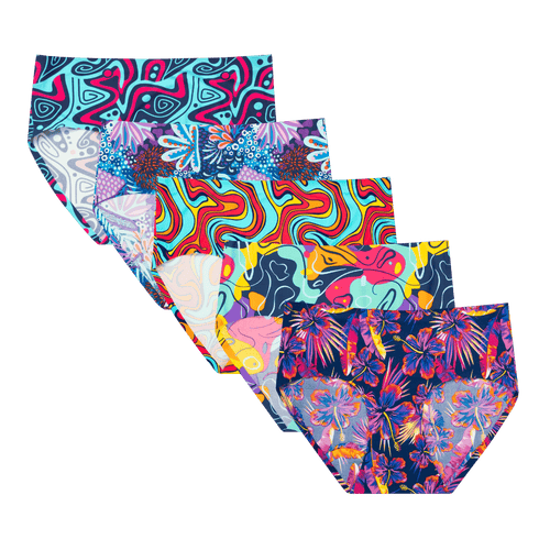 Island Time Bundle - Ladies Seamless Full Briefs 5 Pack