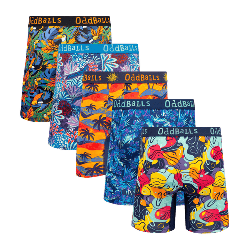 Island Time Bundle - Mens Bamboo Boxer Shorts 5 Pack