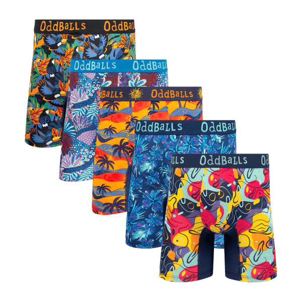 Island Time Bundle - Mens Bamboo Boxer Shorts 5 Pack front