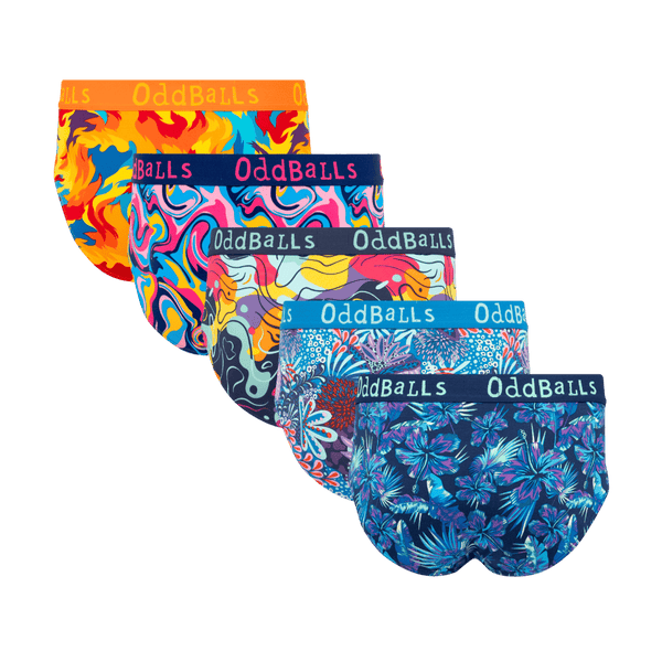 Island Time Bundle - Mens Cotton Briefs 5 Pack back