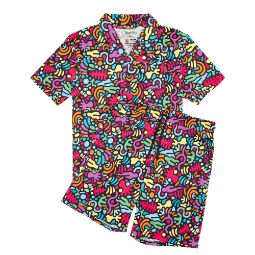 Jurassic - Modal Men's Short Button Up Pyjamas Set