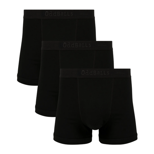 Stealth Black - Mens Cotton Boxer Shorts 3 Pack