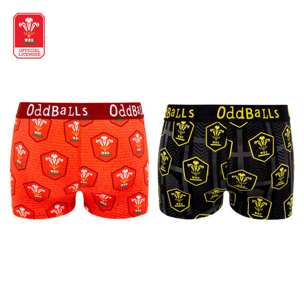 Welsh Rugby Union - Home & Alternate - Ladies Boxers 2 Pack Bundle