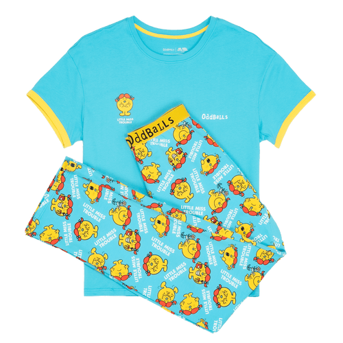 Womens Long Pyjamas - Little Miss Trouble - Trousers & T-Shirt