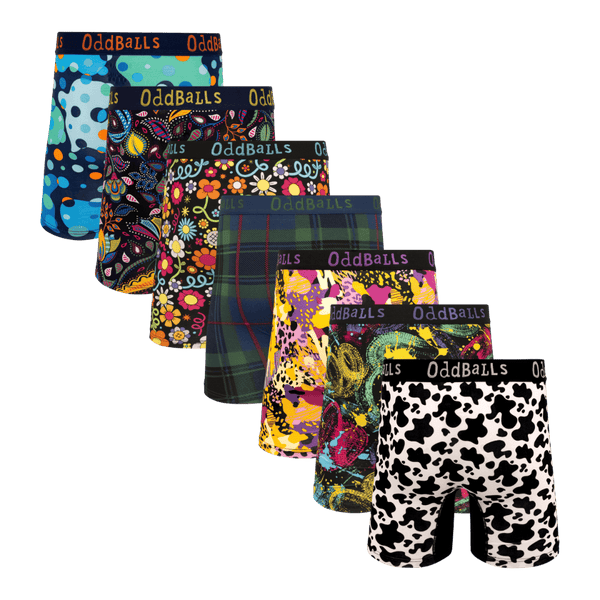 Lucky Bums Bundle - Mens Bamboo Boxer Shorts 7 Pack back