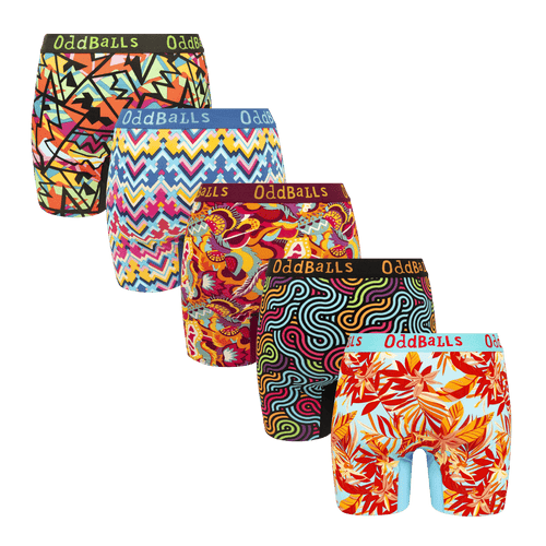 Cheeky Favourites Bundle - Ladies Bamboo Boxer Shorts 5 Pack Bundle