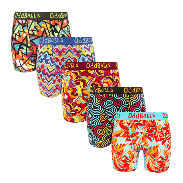 Cheeky Favourites Bundle - Ladies Bamboo Boxer Shorts 5 Pack Bundle
