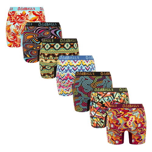 Tropic Like It's Hot Bundle - Ladies Bamboo Boxer Shorts 7 Pack Bundle