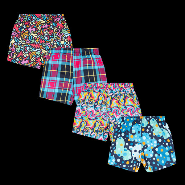 Let Loose Bundle - Mens Loose Fit Boxer Shorts 4 Pack
