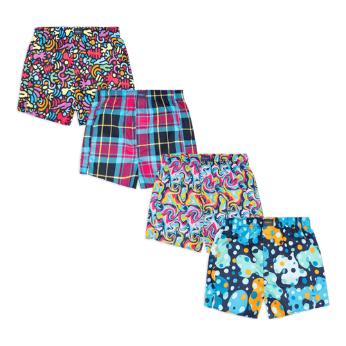 Let Loose Bundle - Mens Loose Fit Boxer Shorts 4 Pack