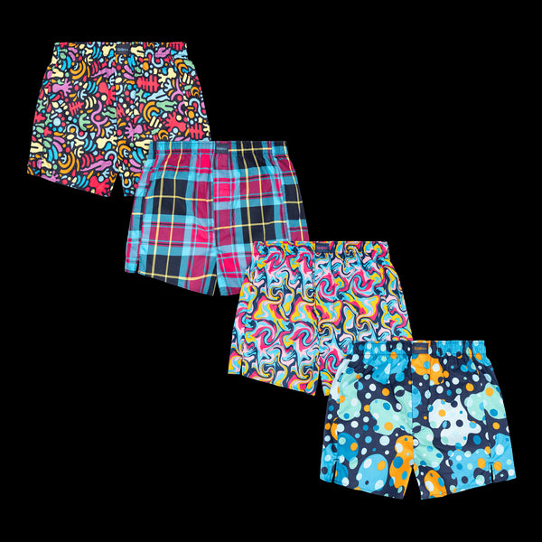 Let Loose Bundle - Mens Loose Fit Boxer Shorts 4 Pack