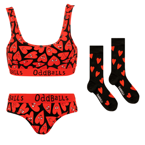 Loved Up Bundle - Womens Bralette, Brief & Matching Sock