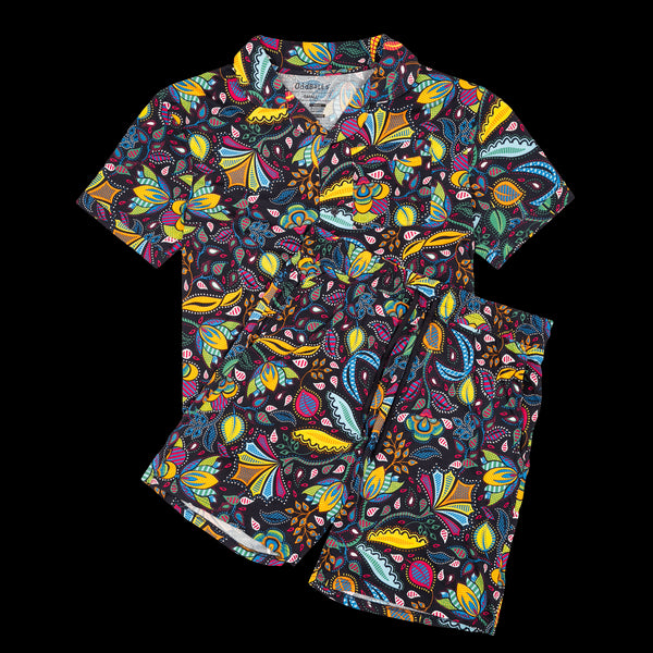 Magic Garden - Modal Men's Short Button Up Pyjamas Set