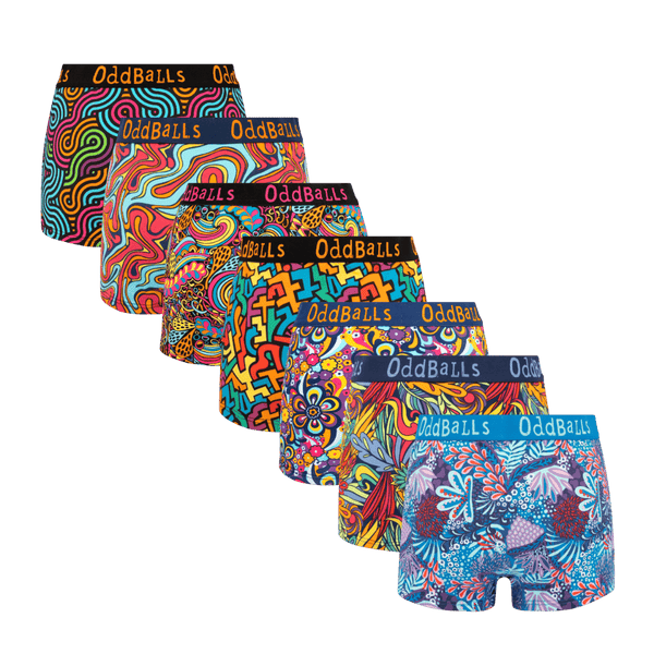 Midnight Sun Bundle - Ladies Cotton Boxer Shorts 7 Pack back