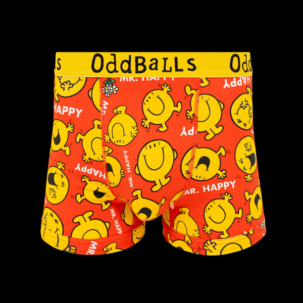 Mr Happy  - Mr Men - Mens Cotton Boxer Shorts