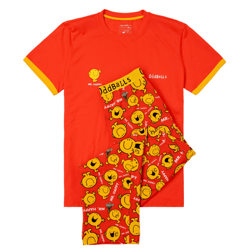 Mr Happy - Men's Long Pyjamas Set (T-Shirt & Trousers)