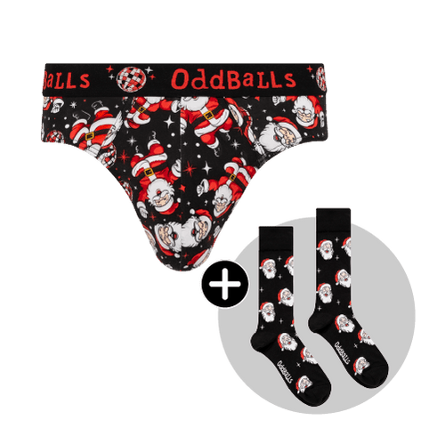 Disco Santa Bundle - Mens Cotton Briefs & Matching Socks
