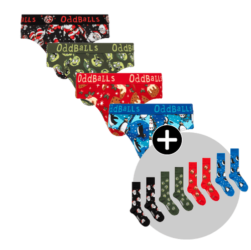 Ultimate Christmas Bundle - Mens Cotton Briefs & Matching Socks 4 Pack