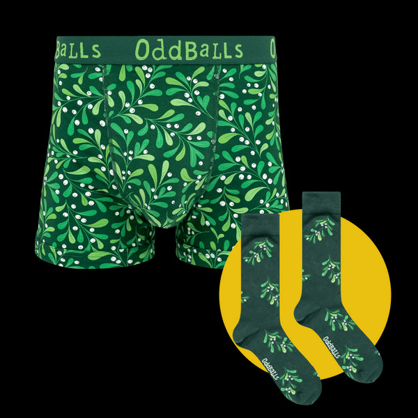 Mistletoe Bundle - Mens Boxer Shorts & Sock