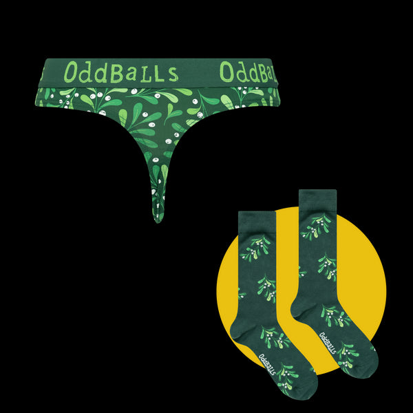 Mistletoe Bundle - Ladies Thong & Sock