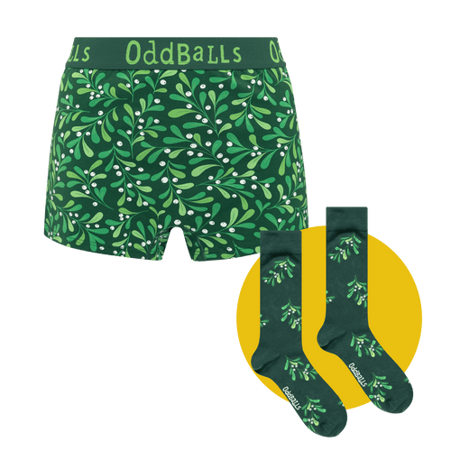 Mistletoe Bundle - Ladies Boxer Shorts & Sock
