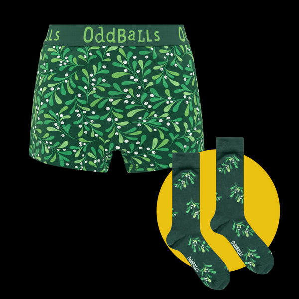 Mistletoe Bundle - Ladies Boxer Shorts & Sock