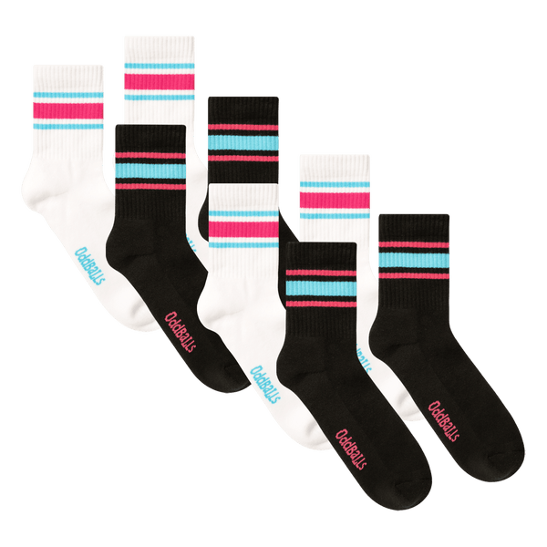 Mixed Stripe Bundle - 4 Pack Quarter Socks Bundle