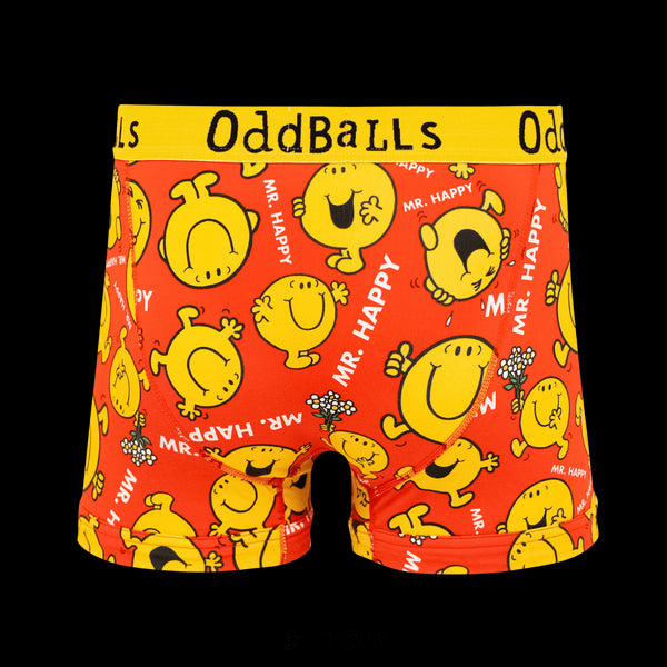 Mr Happy  - Mr Men - Mens Cotton Boxer Shorts