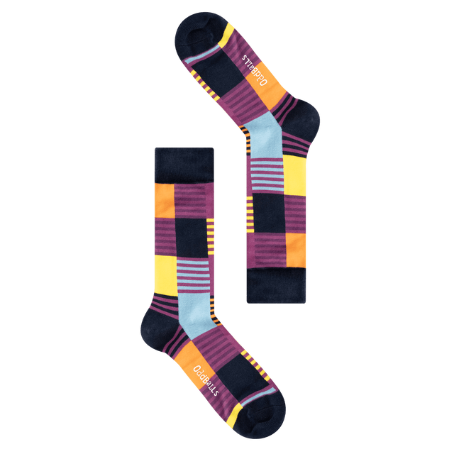 Navy Blocks - Socks