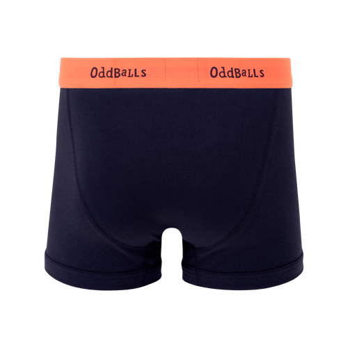Navy & Coral - Mens Cotton Boxer Shorts