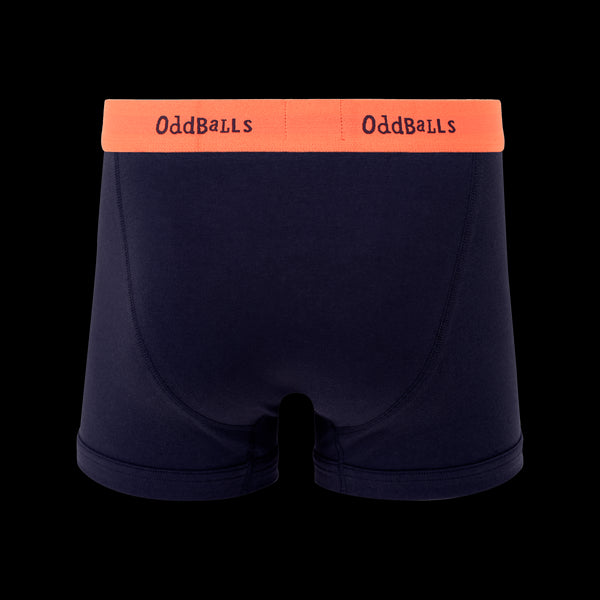 Navy & Coral - Mens Cotton Boxer Shorts