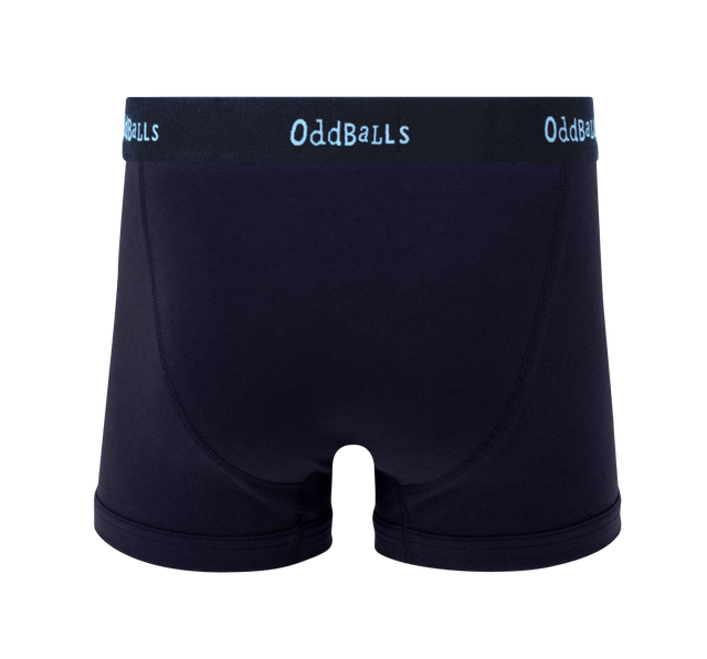 Navy/Cyan - Mens Boxer Shorts