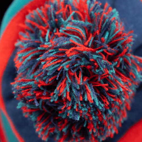Navy / Red / Green- Bobble Hat