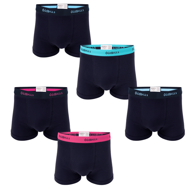 Navy Classics Bundle - Mens Boxer Shorts 5 Pack Bundle