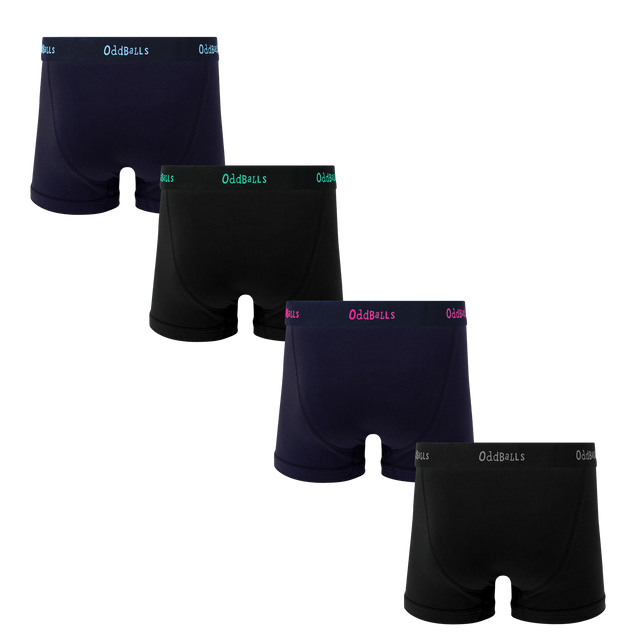 Navy & Black Classics Bundle - Mens Boxer Shorts 4 Pack Bundle