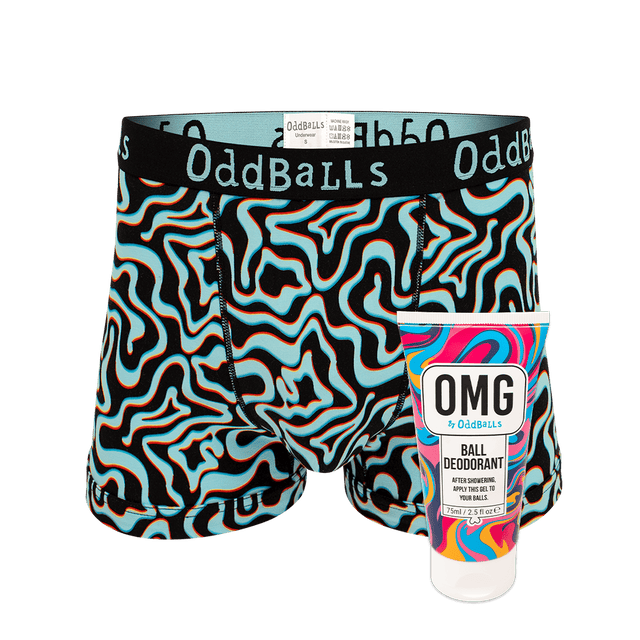 Neon Lava - Mens Boxer Shorts & Ball Deodorant Bundle