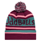 Burgundy | Turquoise | Pink - Bobble Hat