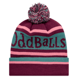Burgundy | Turquoise | Pink - Bobble Hat