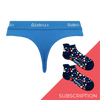 Women's Plain Thong Subscription - 3 Month Prepaid (Free Socks + Free Delivery!)