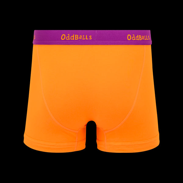 Orange & Aubergine - Mens Cotton Boxer Shorts