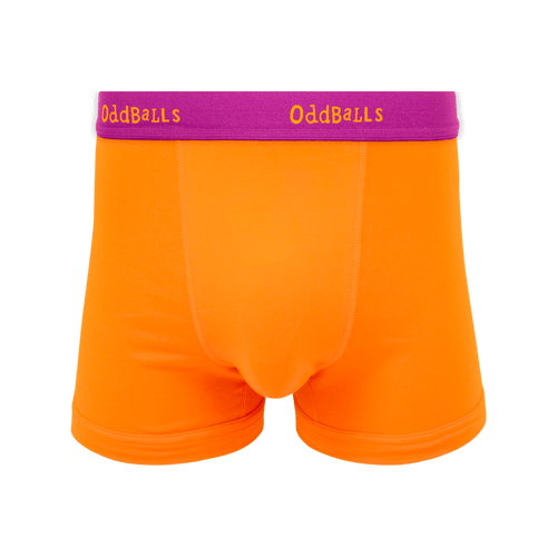 Orange & Aubergine - Mens Cotton Boxer Shorts