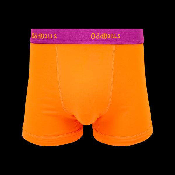 Orange & Aubergine - Mens Cotton Boxer Shorts