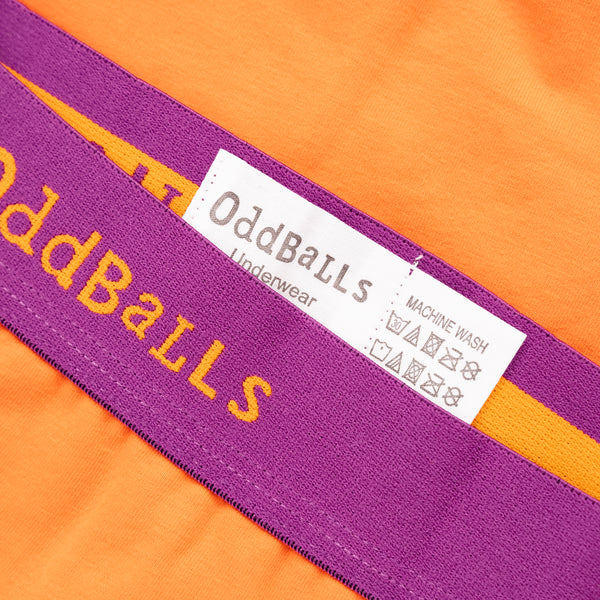 Orange & Aubergine - Mens Cotton Boxer Shorts