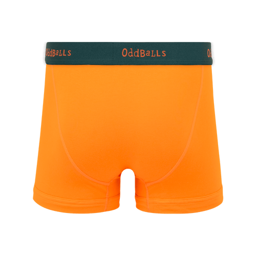 Orange & Evergreen - Mens Cotton Boxer Shorts