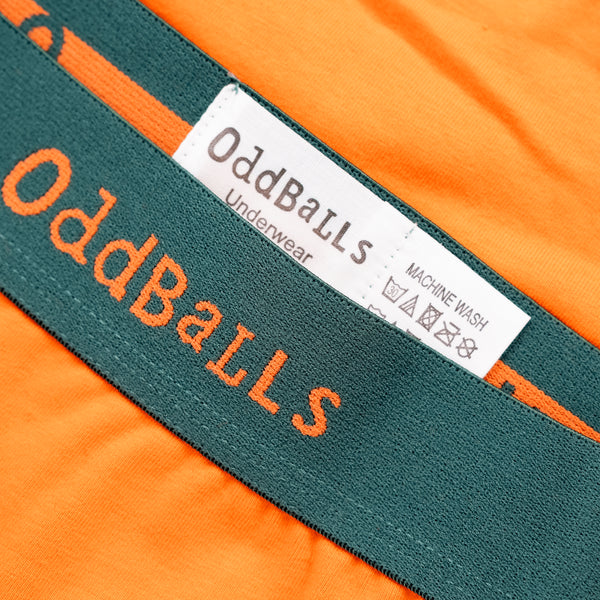 Orange & Evergreen - Mens Cotton Boxer Shorts