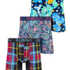 Space, tartan & paisley print bamboo boxer shorts 3 pack