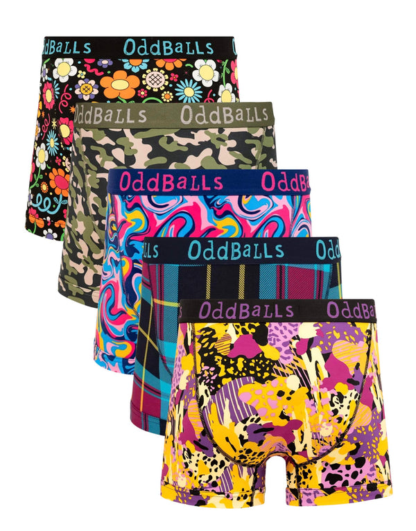 5 Pack print cotton boxer shorts