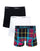 Tartan print cotton boxer shorts 3 pack
