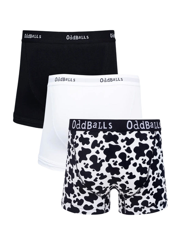 Cow print cotton boxer shorts 3 pack